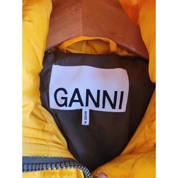 GANNI Spectra Yellow Recycle Oversized Puffer Jacket w Hood XS/S fits M -$475 - Picture 4 of 12